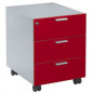 CAISSON MOBILE METAL 3 TIR ALU/ROUGE